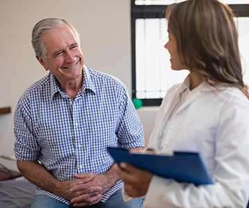 Man talking with provider