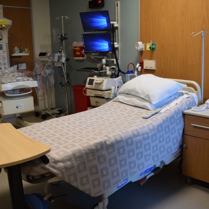 Maternity bed at Samaritan North Lincoln Hospital