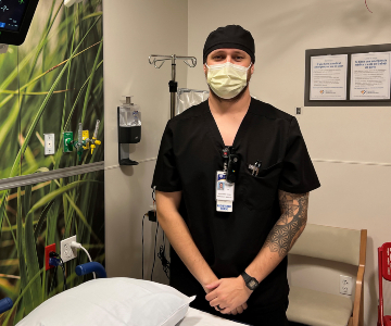 Cameron Vasquez, RN in ER exam room.