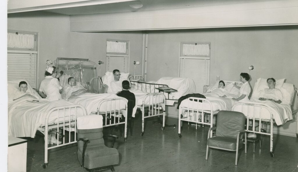 Albany General Hospital men's ward, 1957.