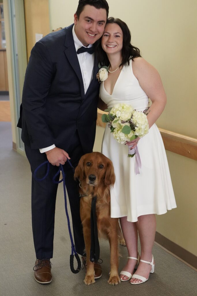 AJ Pieper and Dani Finlay made sure their dog, Theo, was a part of their wedding day.