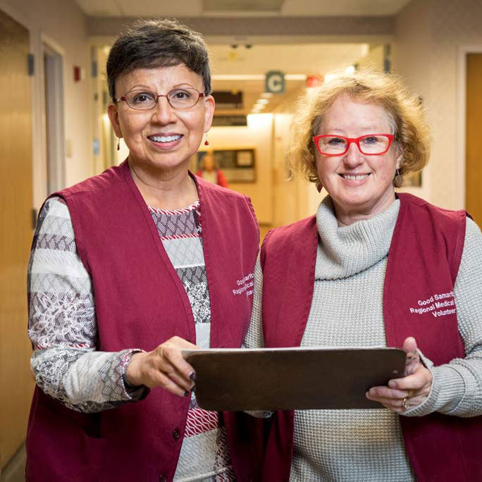 Two members of the Good Samaritan Auxiliary.