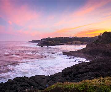 Coastal sunset at Rocky Creek, south of Depoe Bay.