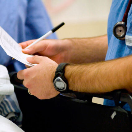 Doctor writing orders