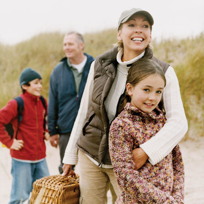 Family on the beach