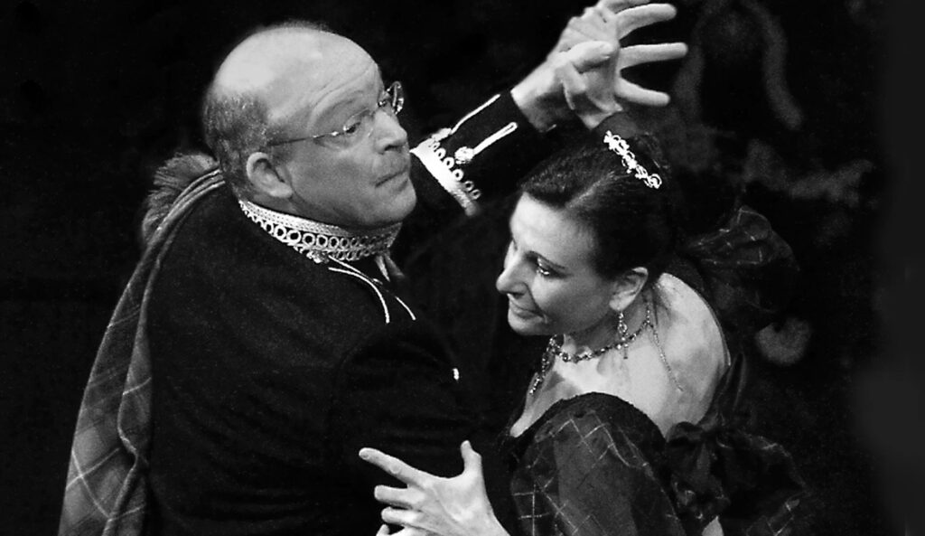 A black and white photo of Randall in the Nutcracker.