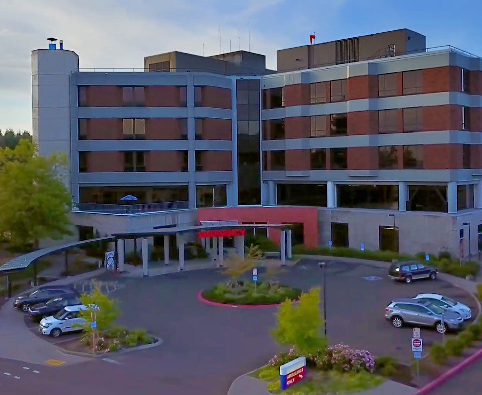 The emergency entrance at Good Samaritan Regional Medical Center in Corvallis, Oregon.