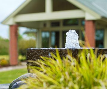 Fountain in front of Samaritan Evergreen Hospice in Albany, Oregon.