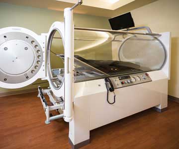A hyperbaric oxygen chamber at Samaritan Wound, Vein & Hyperbaric Medicine - Albany.