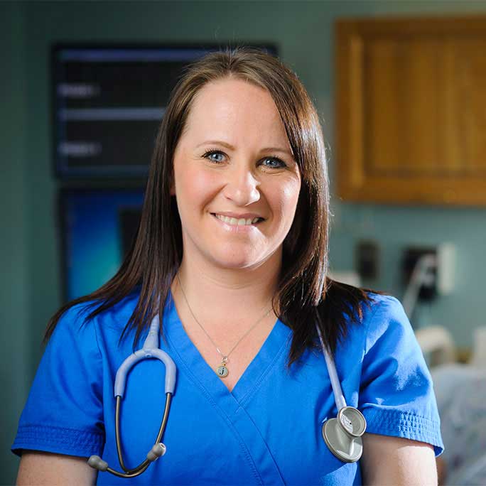 Smiling female nurse head shot