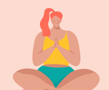 Illustration of meditating woman