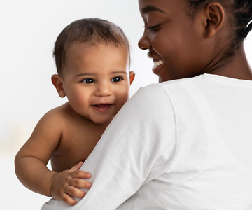 Mother holding baby