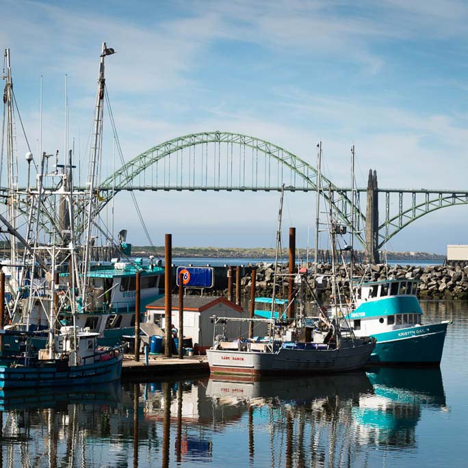 Historic Newport, Oregon, bayfront and marina