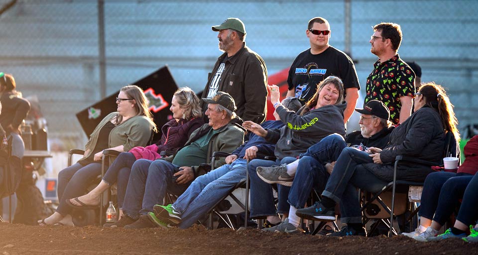 Friends and family watching one of Brody's races.