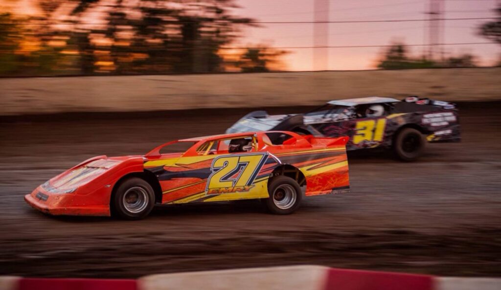 Kent driving his race car.