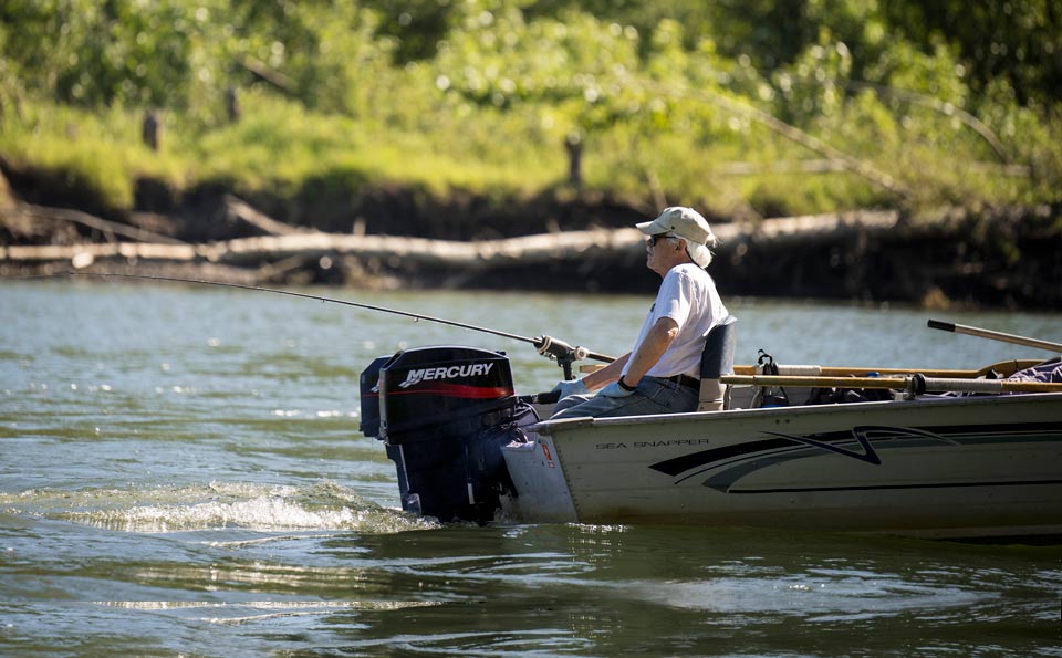 Randy fishing on the Willamette River.