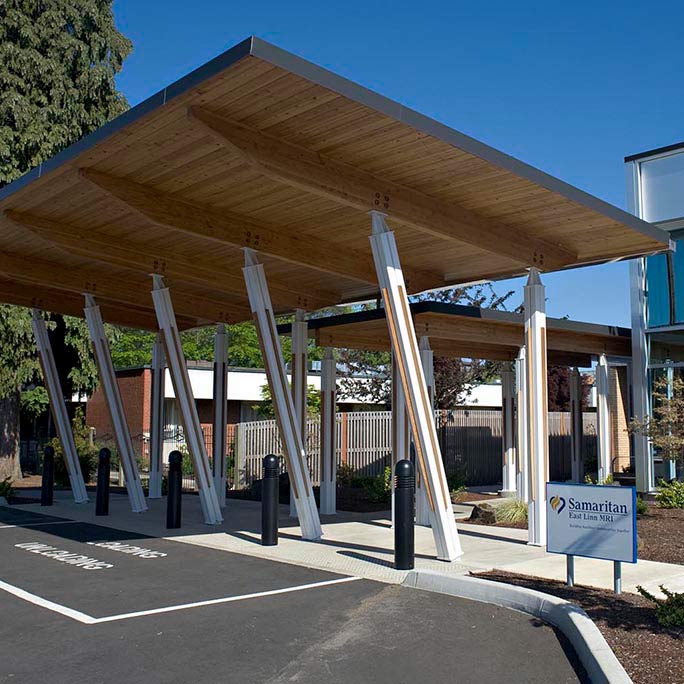 Outside entrance of Samaritan East Linn MRI at Samaritan Lebanon Community Hospital.