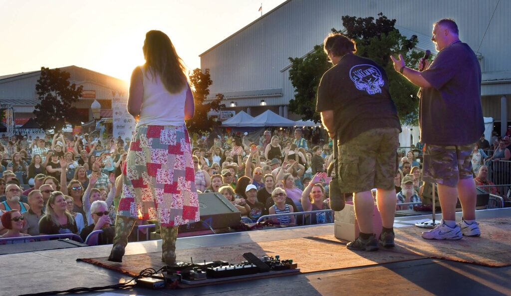 Scott and Angie warming up the crowd at the Linn County Fair.