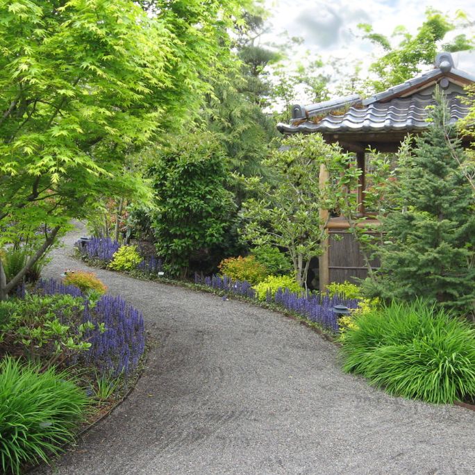 Healing gardens at Boulder Falls Inn in Lebanon, Oregon.