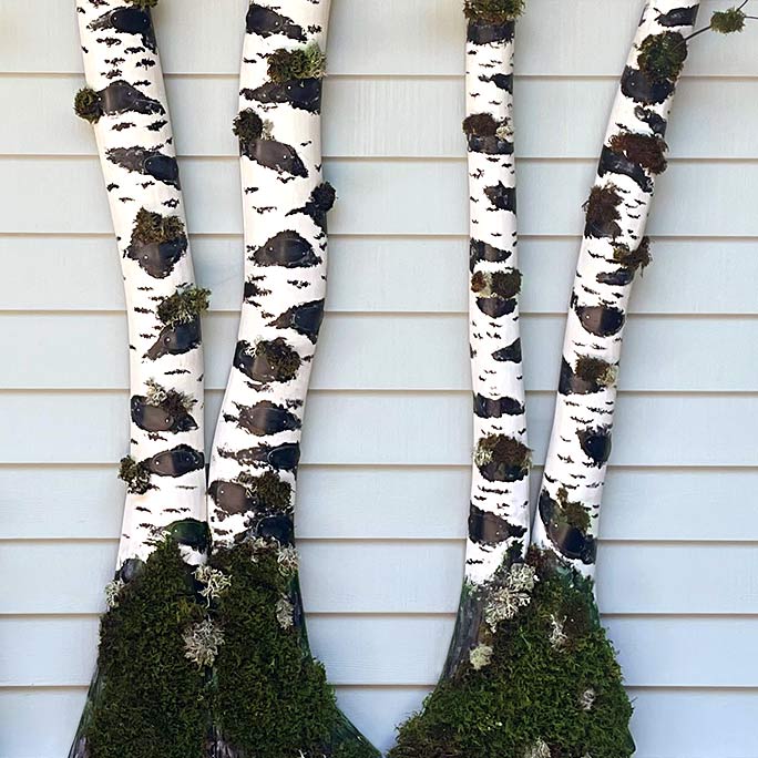 Tree of Hope birch tree trunks. Foundations fundraiser for Behavioral Health and Recovery Clinic.