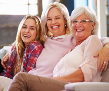 three woman of different generations